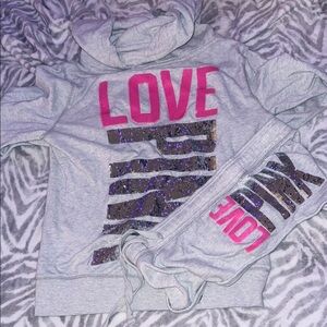 Victoria Secret Pink matching set with bling Jacket size M and Shorts size XS
